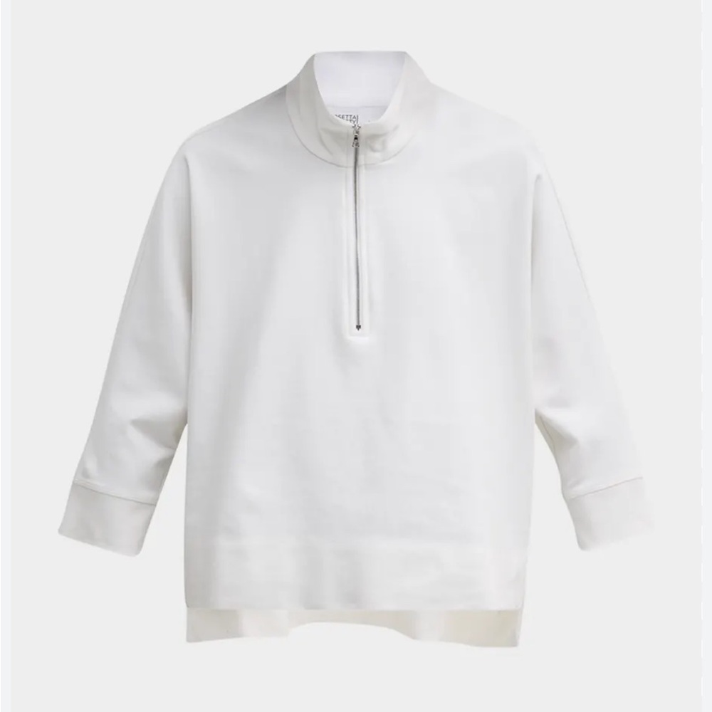 Rosetta Getty Ivory Quarter-Zip Top